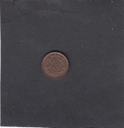 Beschrijving: 1/2 Cent WILHELMINA 